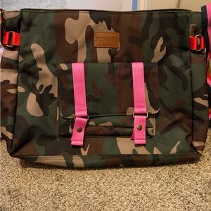 Plunder Camouflage Messenger Bag with Pink Straps